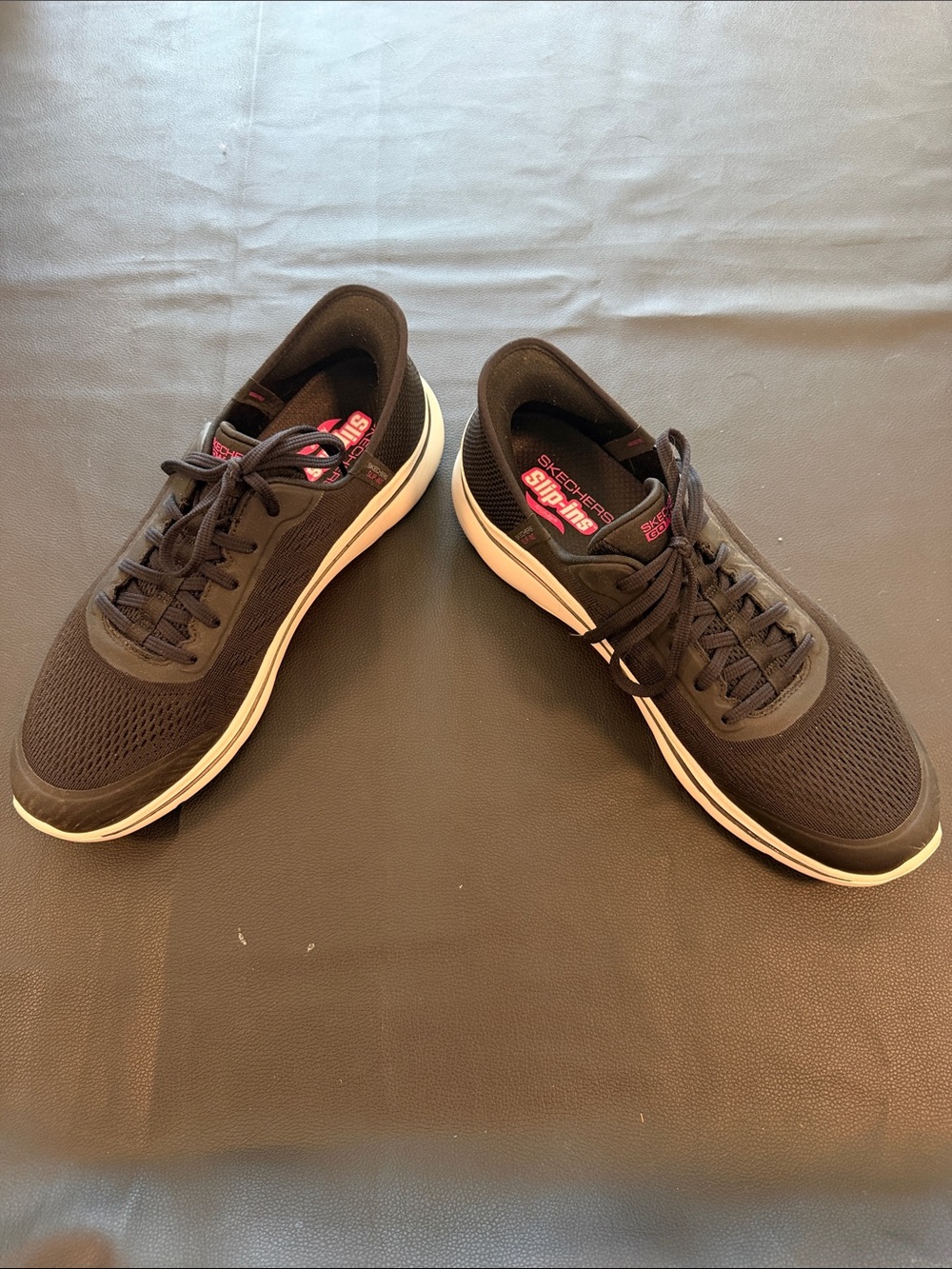 Skechers women Black Performance Knit Lace-Up Sneakers
